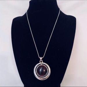 🌟 3/$15 Silver and Plum Pendant Necklace
